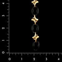 14K Yellow Gold Estate Onyx Mariner Link Bracelet