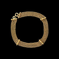 18K Yellow Gold Estate Five Row Bead Chain Bracelet