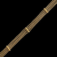 18K Yellow Gold Estate Five Row Bead Chain Bracelet