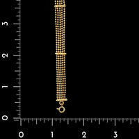 18K Yellow Gold Estate Five Row Bead Chain Bracelet