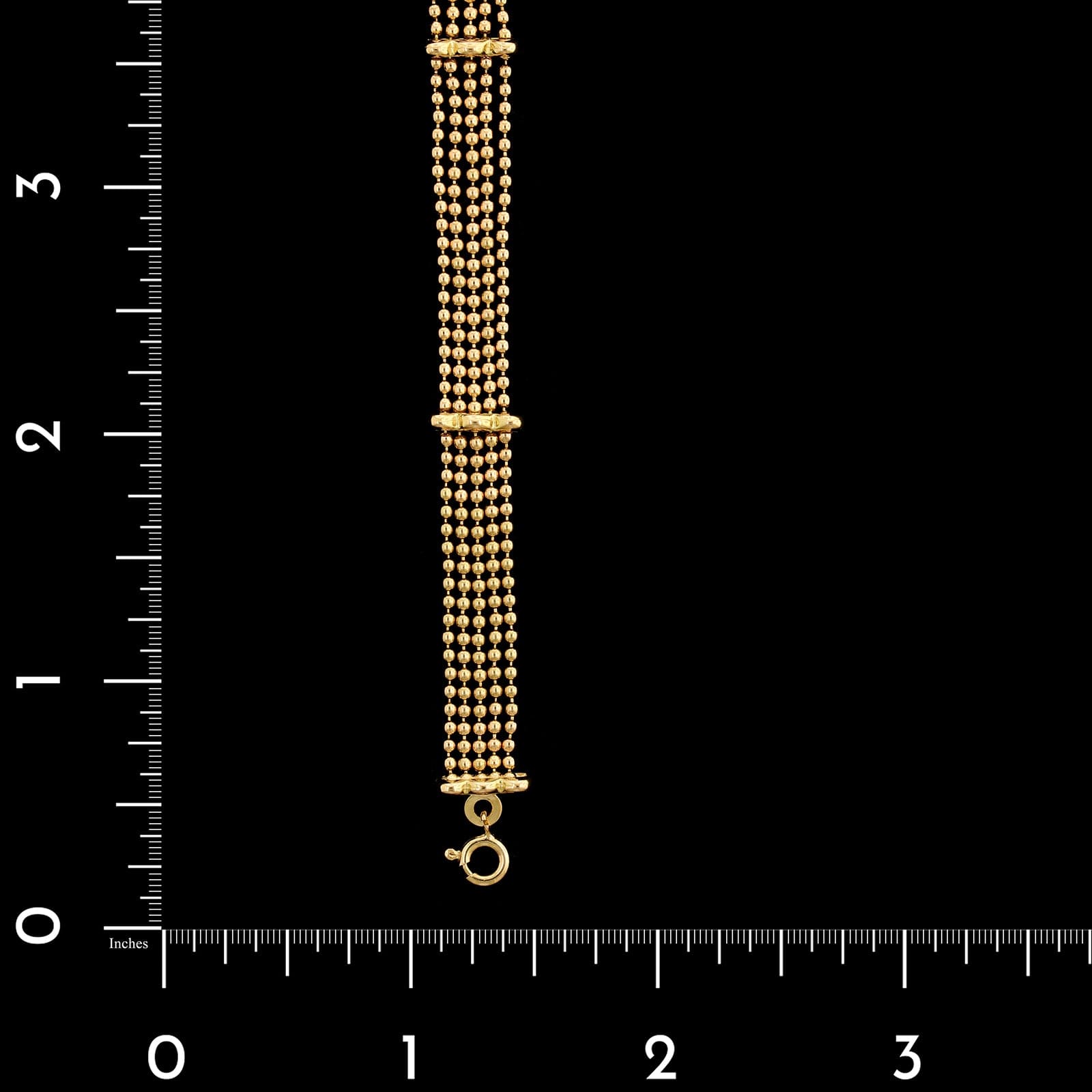 18K Yellow Gold Estate Five Row Bead Chain Bracelet