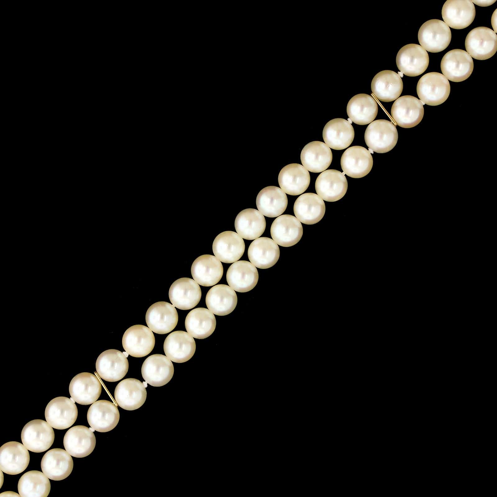 Mikimoto 18K Yellow Gold Estate Pearl Double Row Bracelet