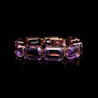 Retro 14K Rose Gold Estate Amethyst Bracelet