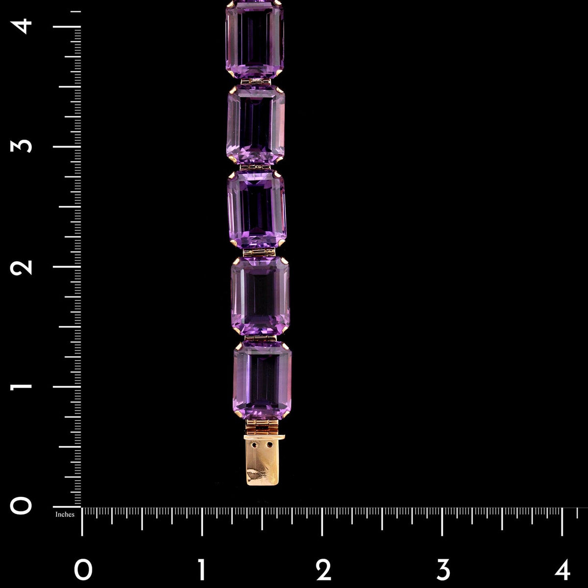 Retro 14K Rose Gold Estate Amethyst Bracelet