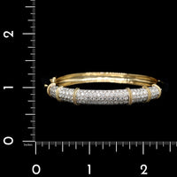 18K Two-tone Gold Estate Diamond Pave Bangle Bracelet