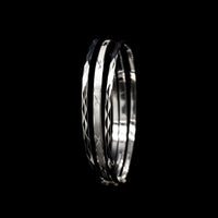 18K White Gold Estate Set of Three Bangle Bracelets