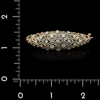 14K Yellow Gold Estate Diamond Dome Bangle Bracelet