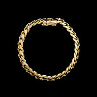 18K Yellow Gold Estate Flat Curb Link Bracelet