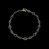 18K Yellow Gold Estate Multi-Color Sapphire Bracelet