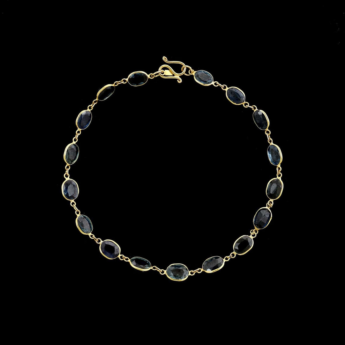 18K Yellow Gold Estate Multi-Color Sapphire Bracelet