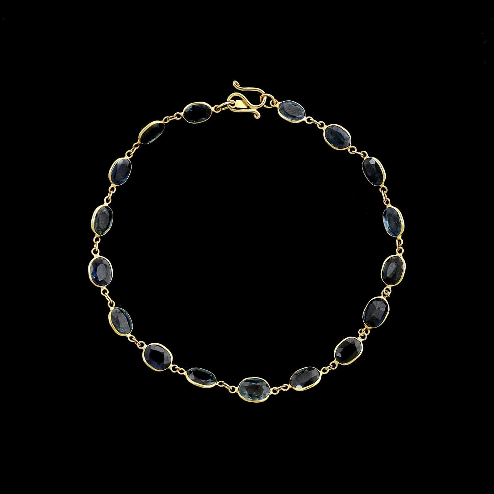 18K Yellow Gold Estate Multi-Color Sapphire Bracelet