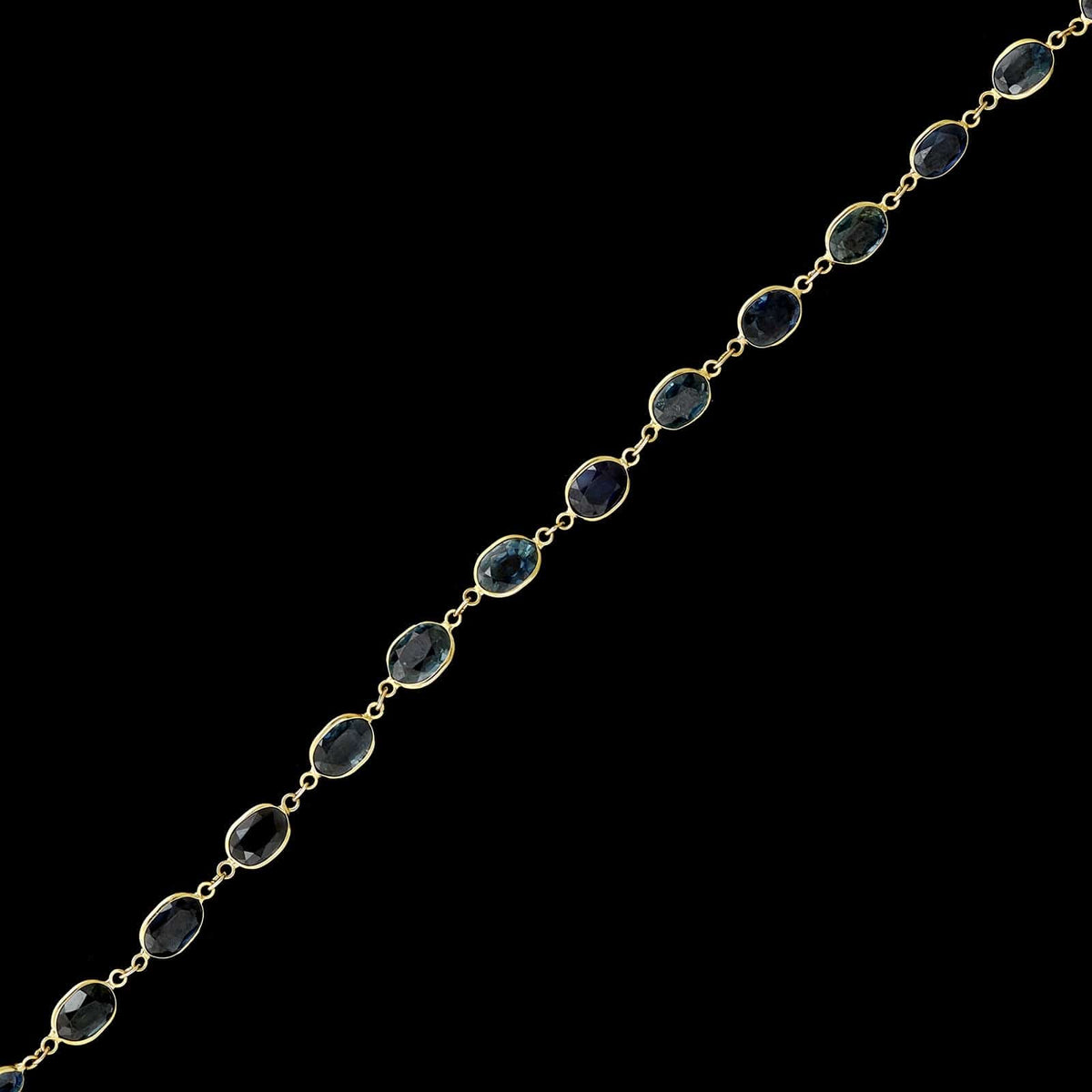 18K Yellow Gold Estate Multi-Color Sapphire Bracelet