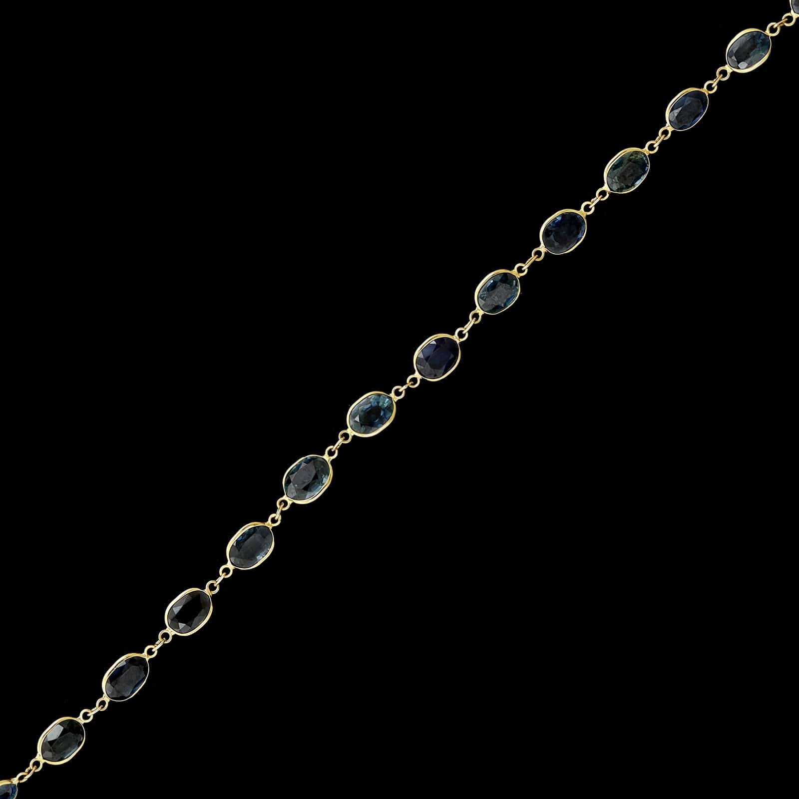 18K Yellow Gold Estate Multi-Color Sapphire Bracelet