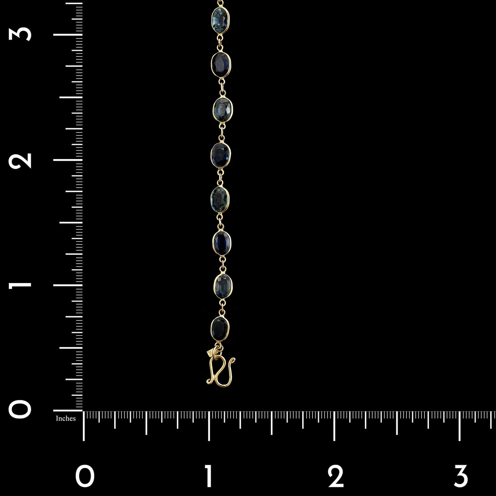 18K Yellow Gold Estate Multi-Color Sapphire Bracelet