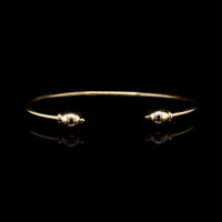 14K Yellow Gold Estate Double Ball Cuff Bracelet