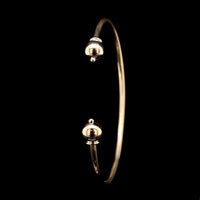 14K Yellow Gold Estate Double Ball Cuff Bracelet