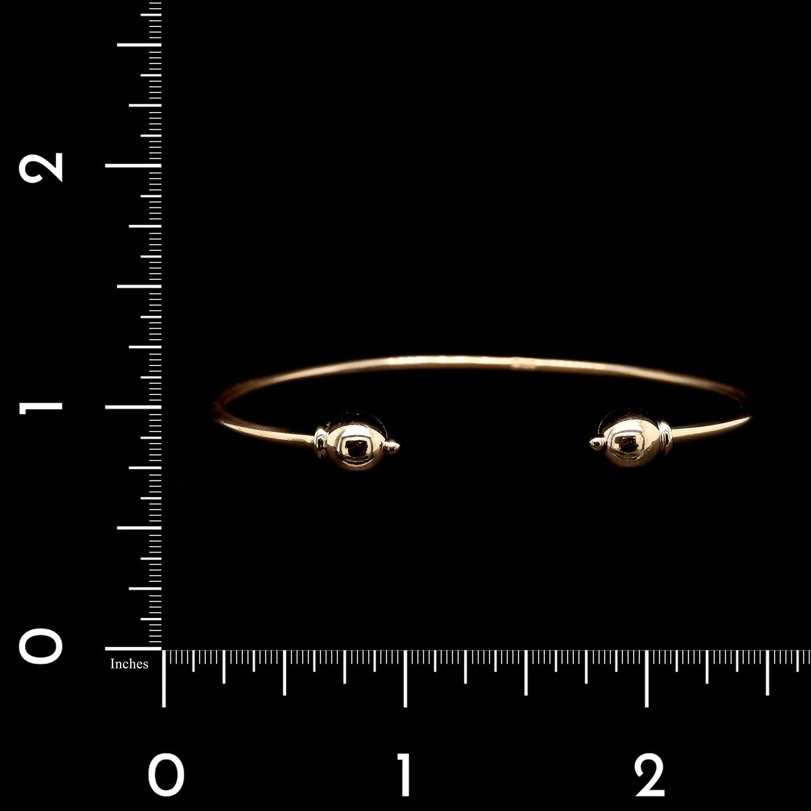 14K Yellow Gold Estate Double Ball Cuff Bracelet