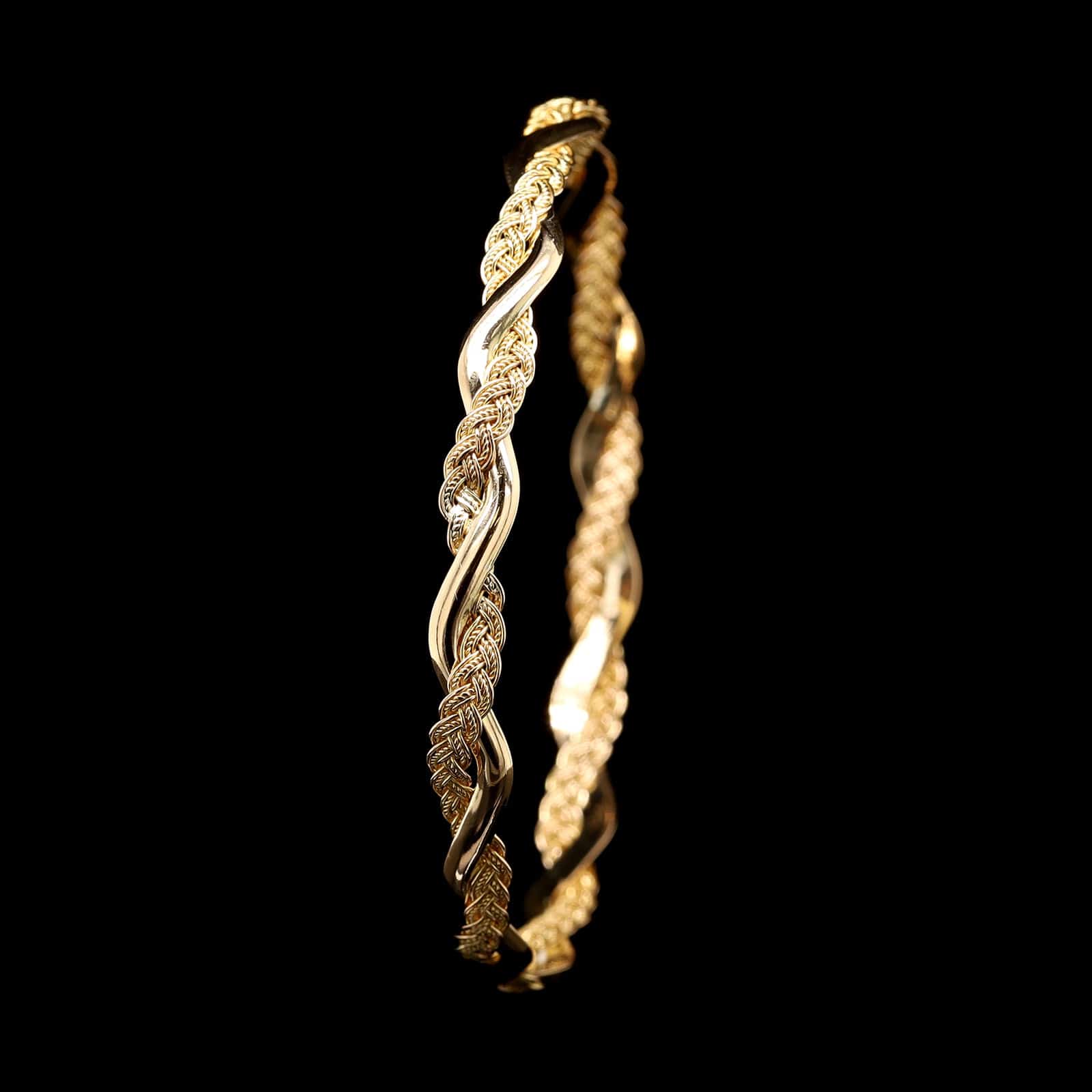 18K Yellow Gold Estate Twist Bangle Bracelet