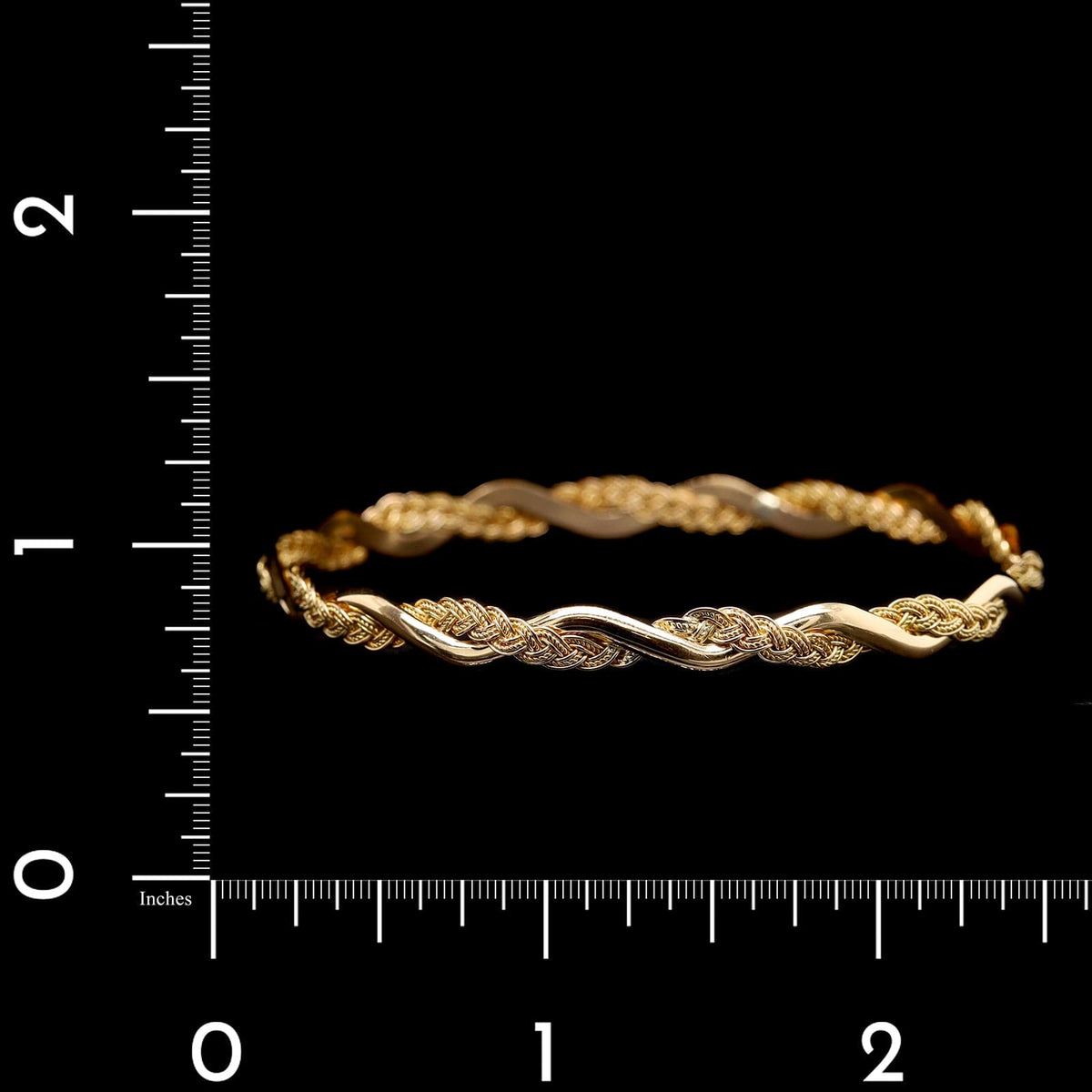 18K Yellow Gold Estate Twist Bangle Bracelet