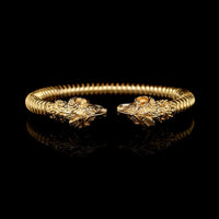 18K Yellow Gold Estate Ram's Head Cuff Bracelet