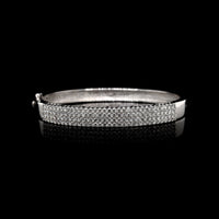 14K White Gold Estate Diamond Bangle