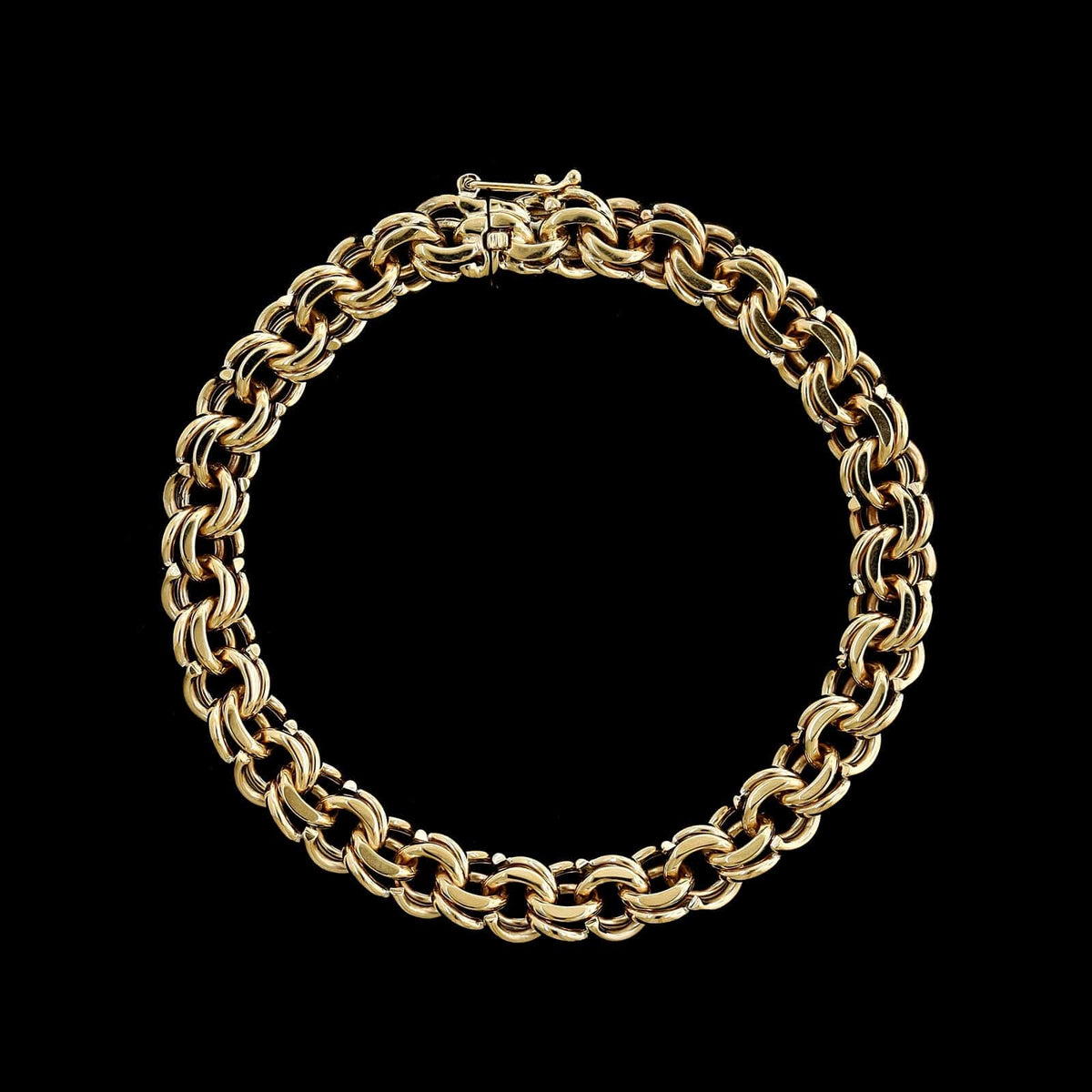 14K Yellow Gold Estate Double Link Charm Bracelet