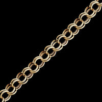 14K Yellow Gold Estate Double Link Charm Bracelet