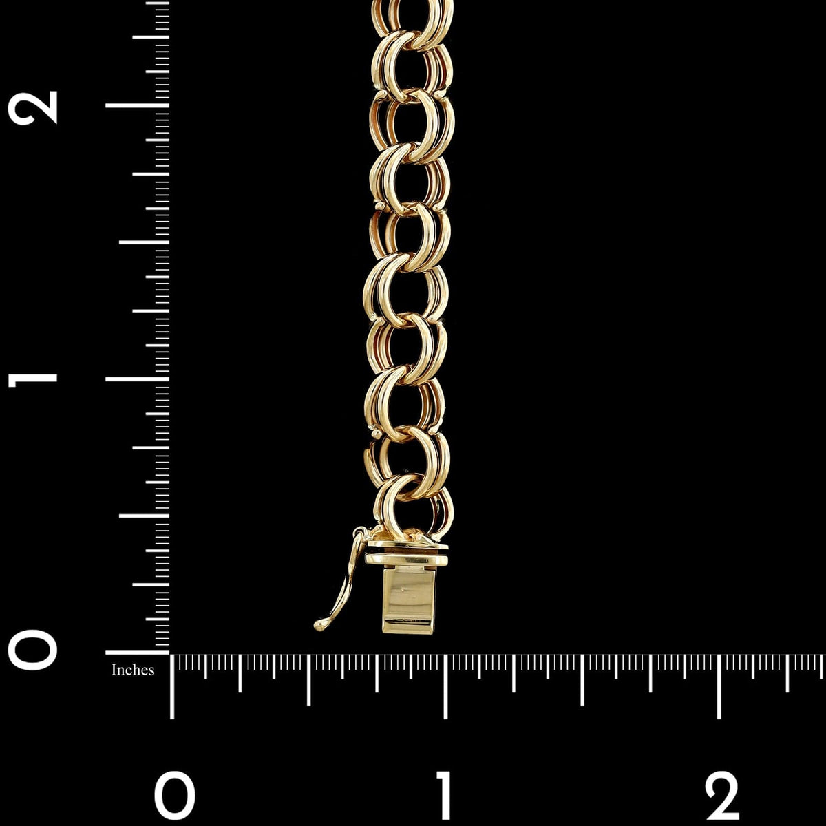 14K Yellow Gold Estate Double Link Charm Bracelet