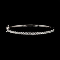 14K White Gold Estate Diamond Bangle