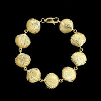 14K Yellow Gold Estate Shell Bracelet