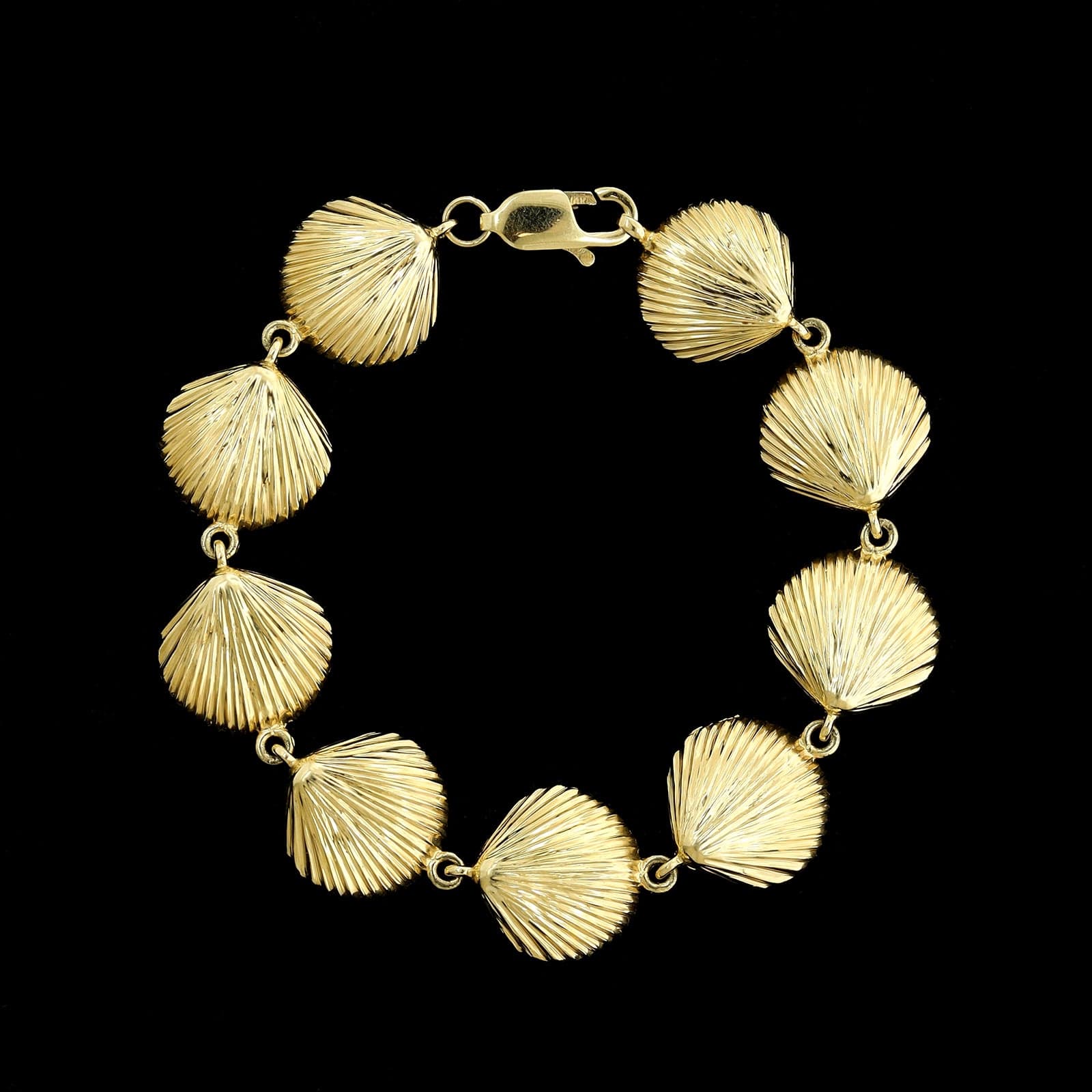 14K Yellow Gold Estate Shell Bracelet