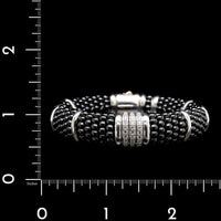 Lagos Sterling Silver Estate Black Ceramic and Diamond Caviar Bracelet