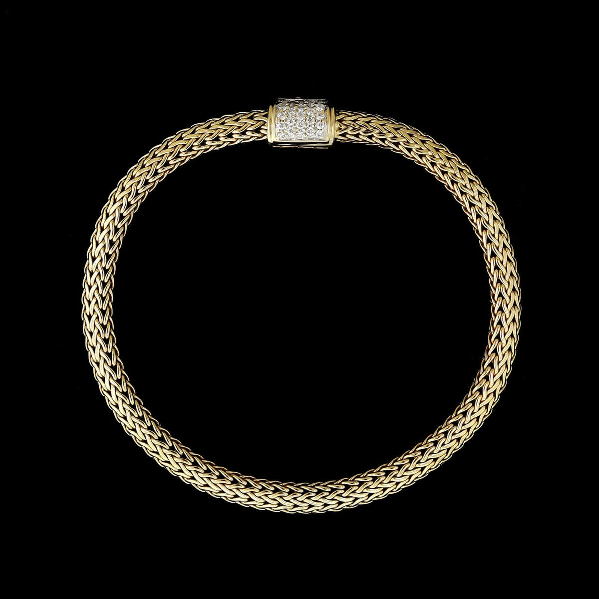 John Hardy 18K Yellow Gold Estate Icon Diamond Bracelet