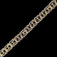 14K Yellow Gold Estate Double Link Charm Bracelet