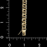 14K Yellow Gold Estate Double Link Charm Bracelet