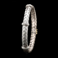 18K White Gold Estate Woven Diamond Bracelet