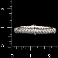 18K White Gold Estate Woven Diamond Bracelet