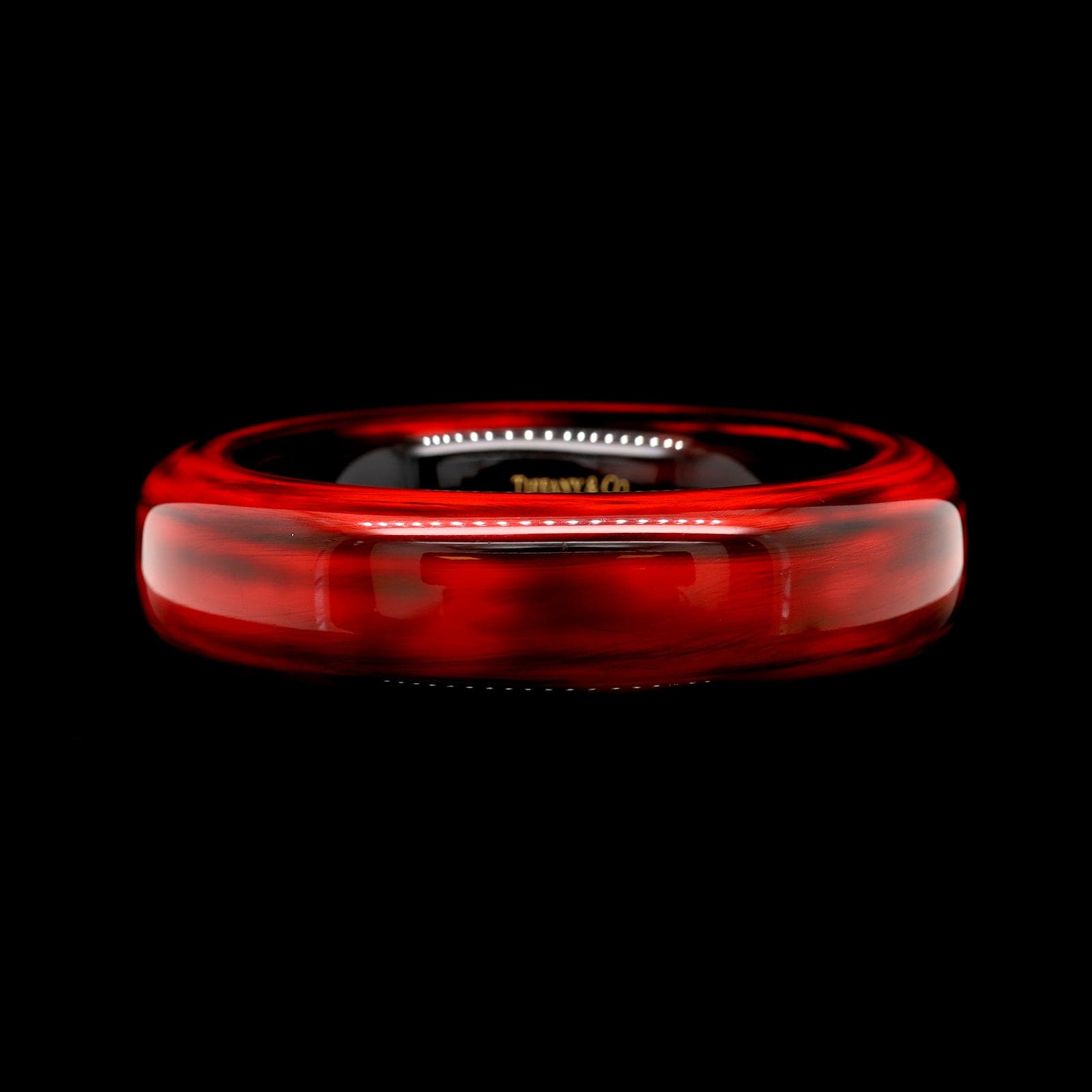 Tiffany & Co. Elsa Peretti Laquer Red and Black Over Japanese Hardwood Bangle