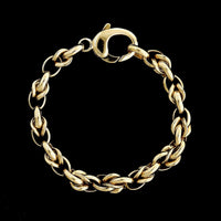 14K Yellow Gold Estate Fancy Oval Link Bracelet