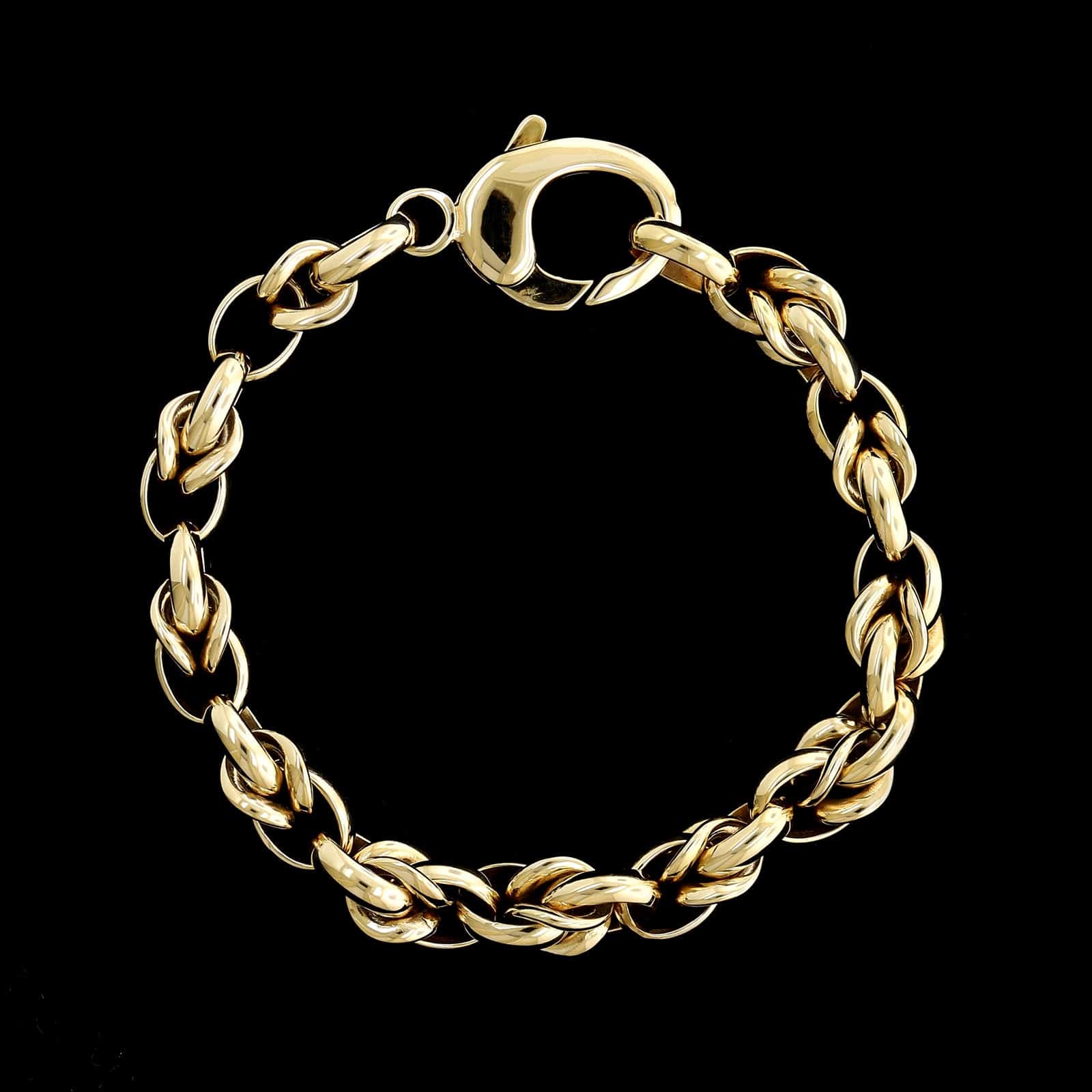14K Yellow Gold Estate Fancy Oval Link Bracelet