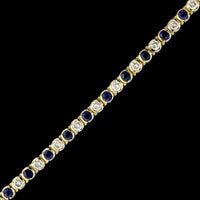 14K Yellow Gold Estate Sapphire and Diamond Bracelet