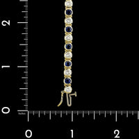 14K Yellow Gold Estate Sapphire and Diamond Bracelet