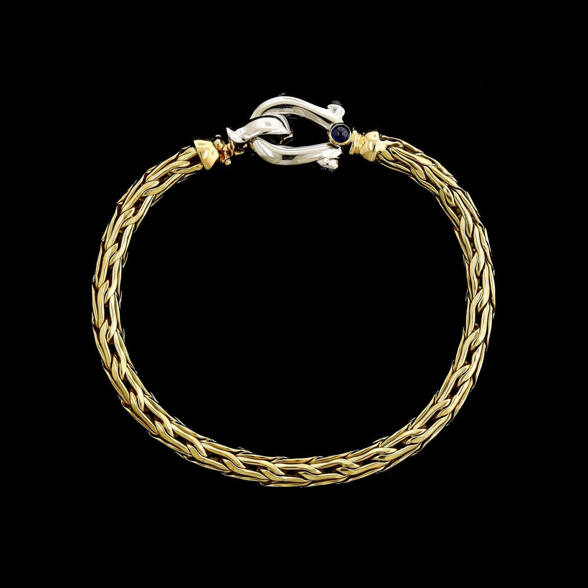 18K Two-tone Gold Estate Fancy Link Bracelet