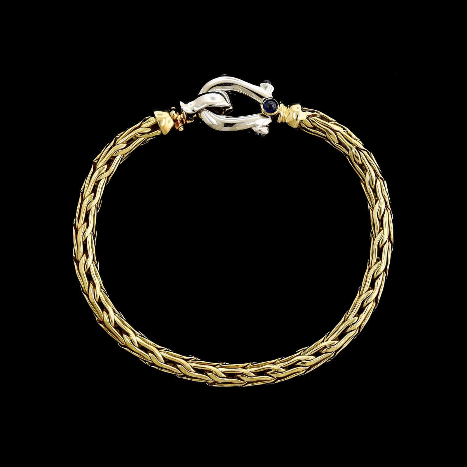 18K Two-tone Gold Estate Fancy Link Bracelet