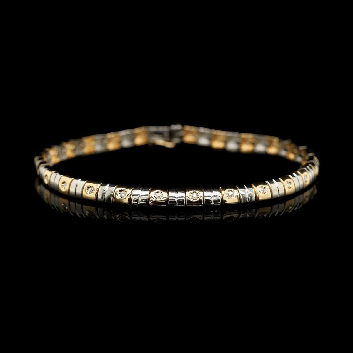 18K Two-tone Gold Estate Diamond Bracelet