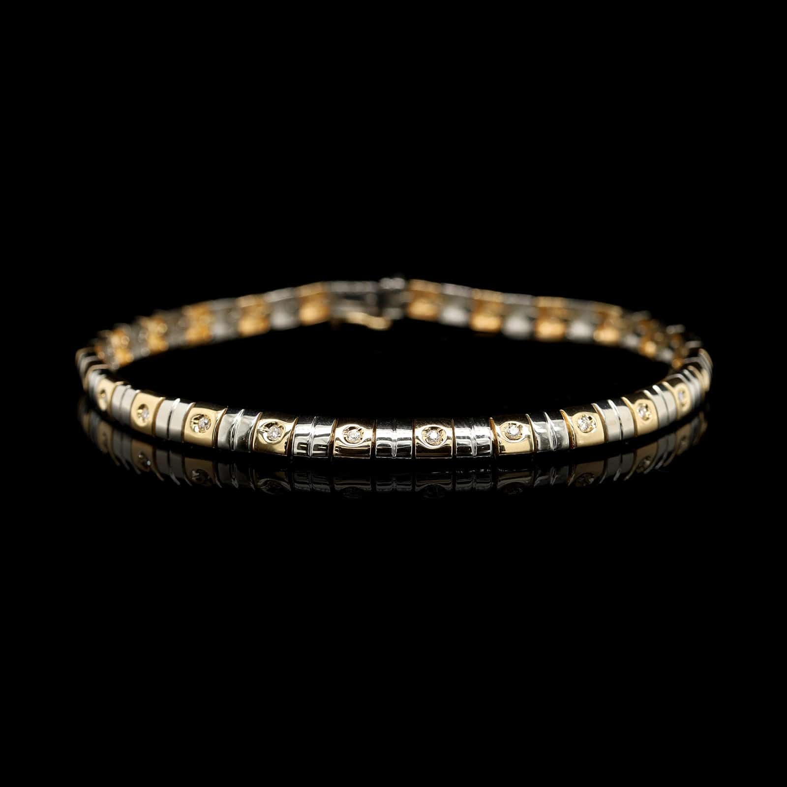 18K Two-tone Gold Estate Diamond Bracelet