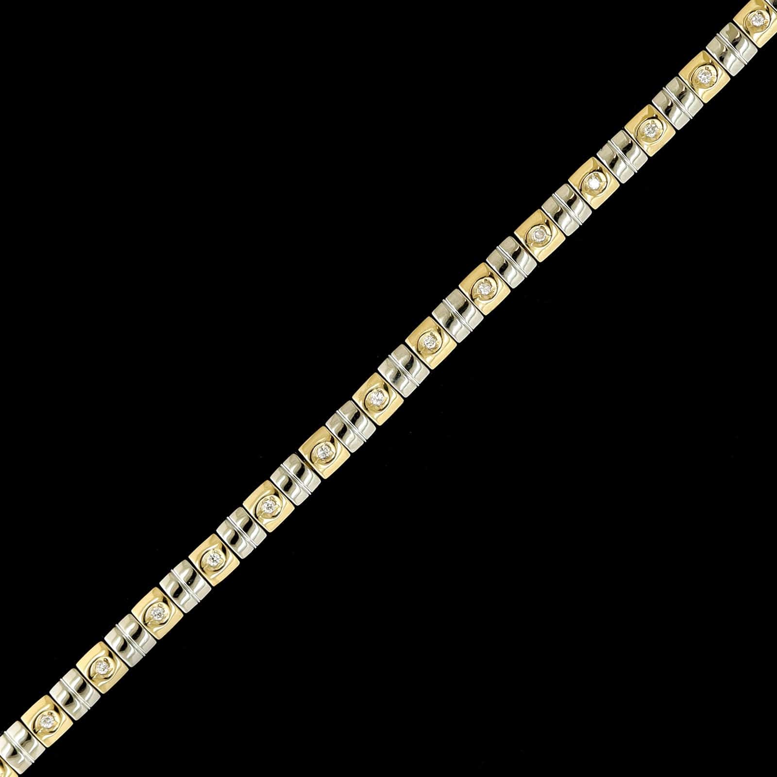 18K Two-tone Gold Estate Diamond Bracelet