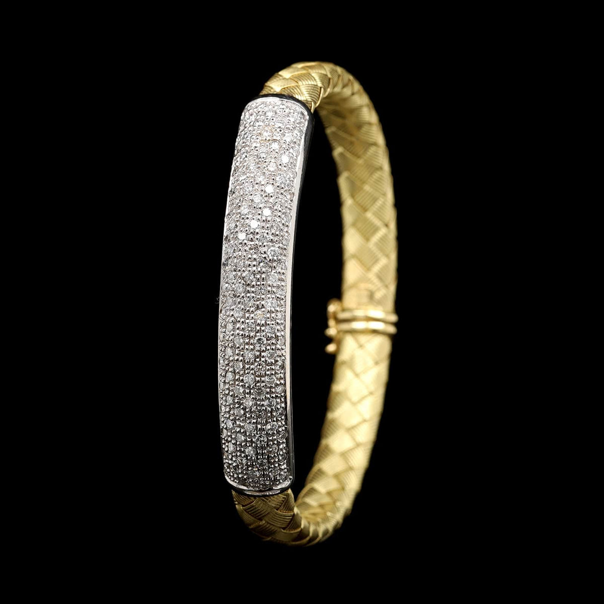 18K Two-tone Gold Estate Woven Diamond Bracelet
