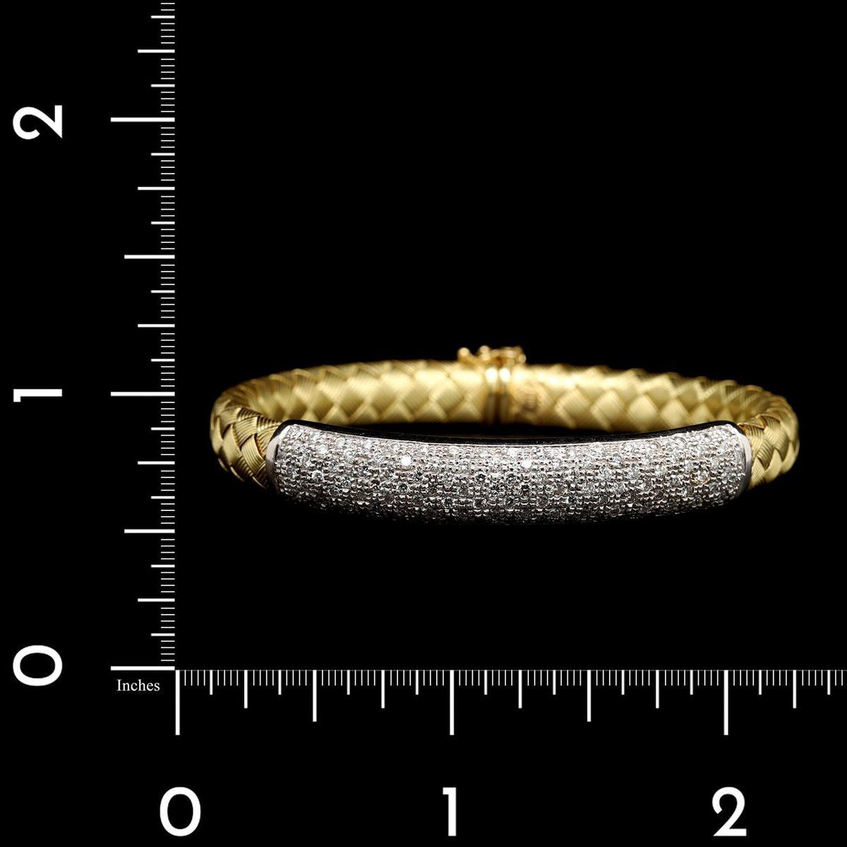 18K Two-tone Gold Estate Woven Diamond Bracelet