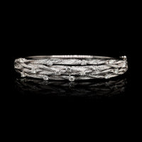 14K White Gold Estate Diamond Bangle